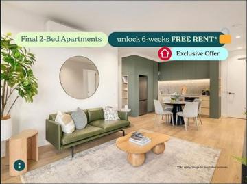 Unfurnished 2 Bedroom 2 Bathroom+ Up to 6 Weeks FREE rent