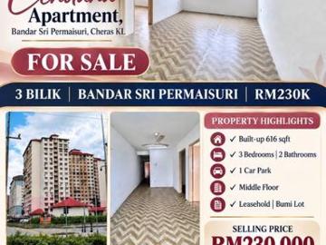 Cendana Apartment Bandar Sri Permaisuri Cheras KL FOR SALE