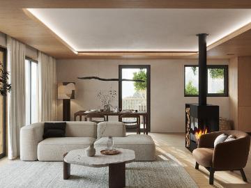 Chalet mitoyen contemporain sur plan 5,5 pièces à...