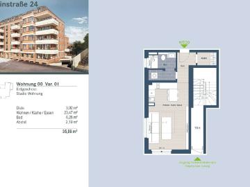 Exklusiver Neubau in Schleußig: modernes Studio/1 Raum...