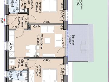 Geförderte Neubauwohnung mit Terrasse und Garten