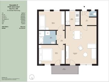 Große 3 Zimmer Whg am Hauptplatz Jennersdorf