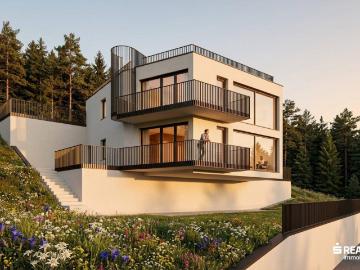 Haus mit 2 Wohneinheiten, projektiertes Grundstück in Omes