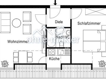 Helle 2 Zimmer Dachgeschosswohnung in Karlsfeld bei München
