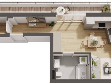 Hochwertige 1 Zimmer Neubau Wohnung mit Balkon W10