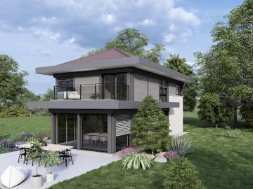 Maison contemporaine avec jardin
