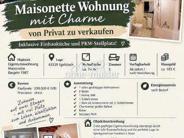 Maisonette Wohnung mit Charme zwischen Frankfurt und...