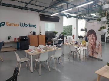 Patio central para eventos en Grow Working Málaga